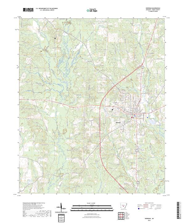 Sheridan, AR — USGS 7.5-minute topo (2024)