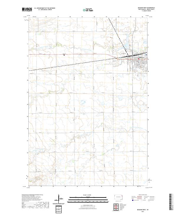 Milbank West, SD — USGS 7.5-minute topo (2021)