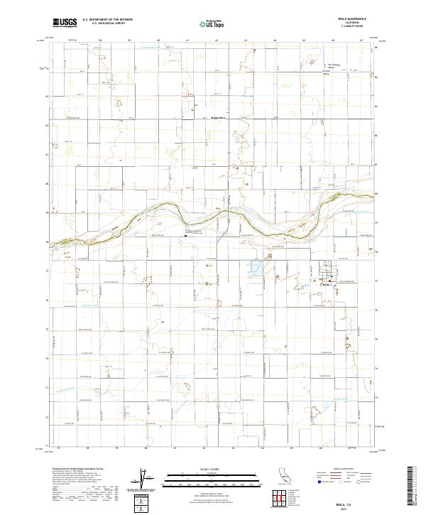 Biola, CA — USGS 7.5-minute topo (2021)