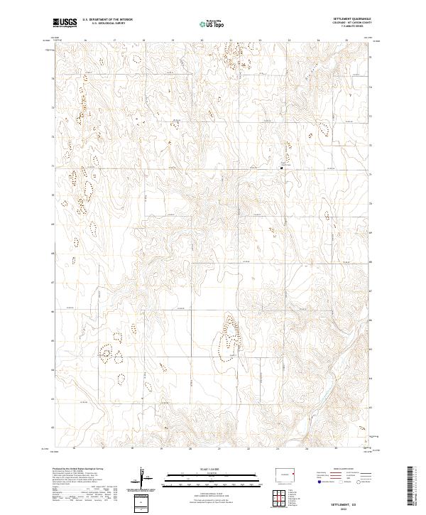 Settlement, CO — USGS 7.5-minute topo (2022)