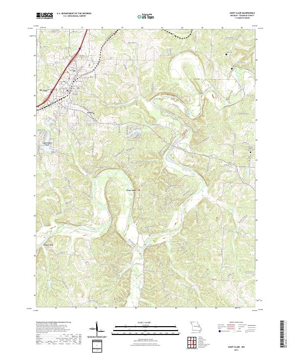 Saint Clair, MO — USGS 7.5-minute topo (2021)
