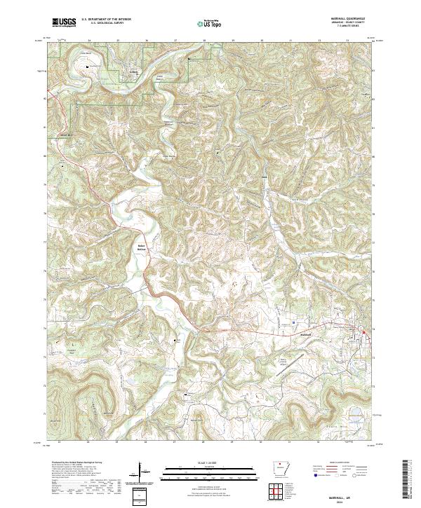 Marshall, AR — USGS 7.5-minute topo (2024)