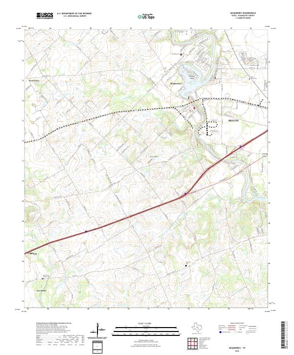McQueeney, TX — USGS 7.5-minute topo (2022)