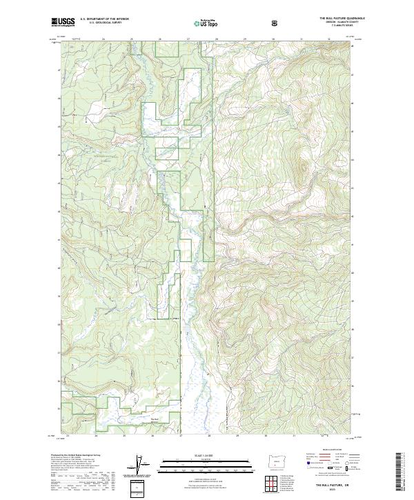 The Bull Pasture, OR — USGS 7.5-minute topo (2023)