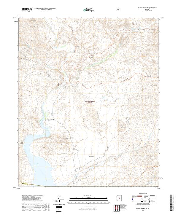 Chalk Mountain, AZ — USGS 7.5-minute topo (2021)