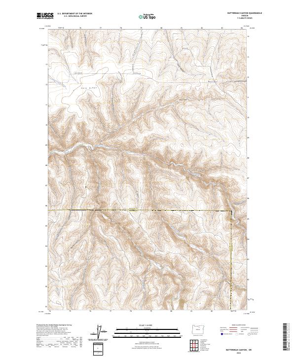Buttermilk Canyon, OR — USGS 7.5-minute topo (2024)