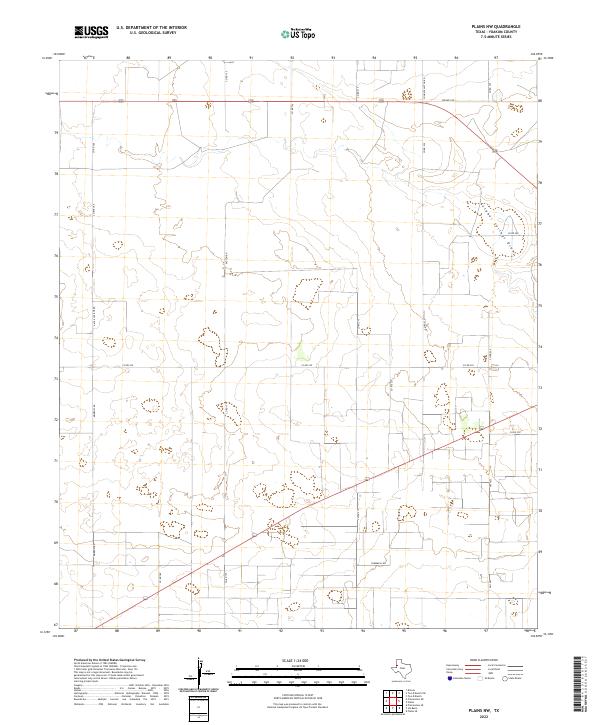 Plains NW, TX — USGS 7.5-minute topo (2022)