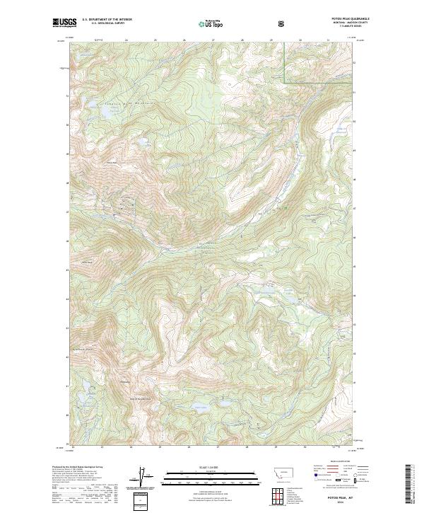 Potosi Peak, MT — USGS 7.5-minute topo (2024)