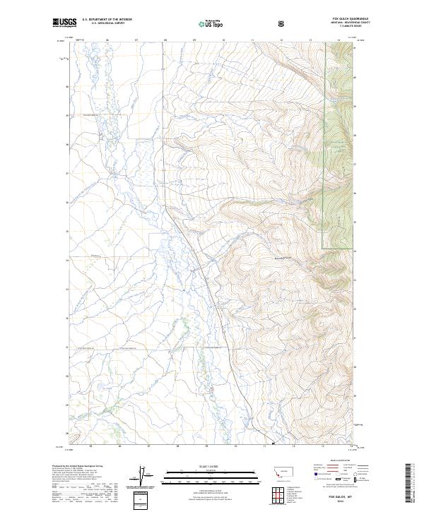 Fox Gulch, MT — USGS 7.5-minute topo (2024)