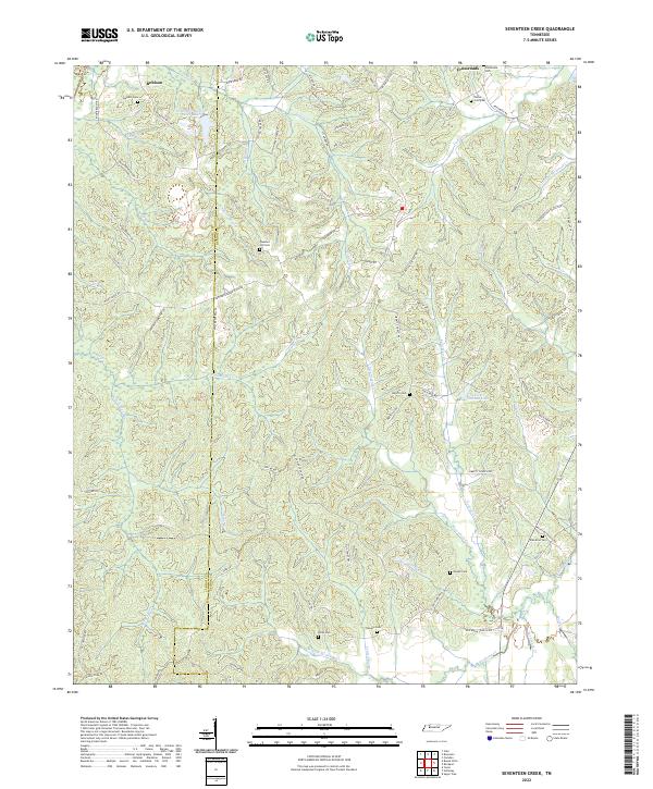 Seventeen Creek, TN — USGS 7.5-minute topo (2022)