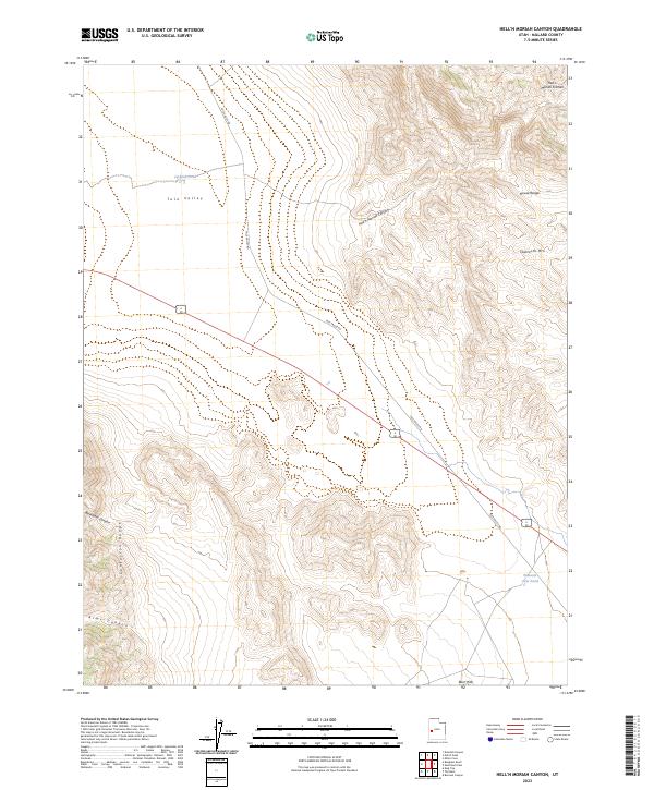 Hell'n Moriah Canyon, UT — USGS 7.5-minute topo (2023)