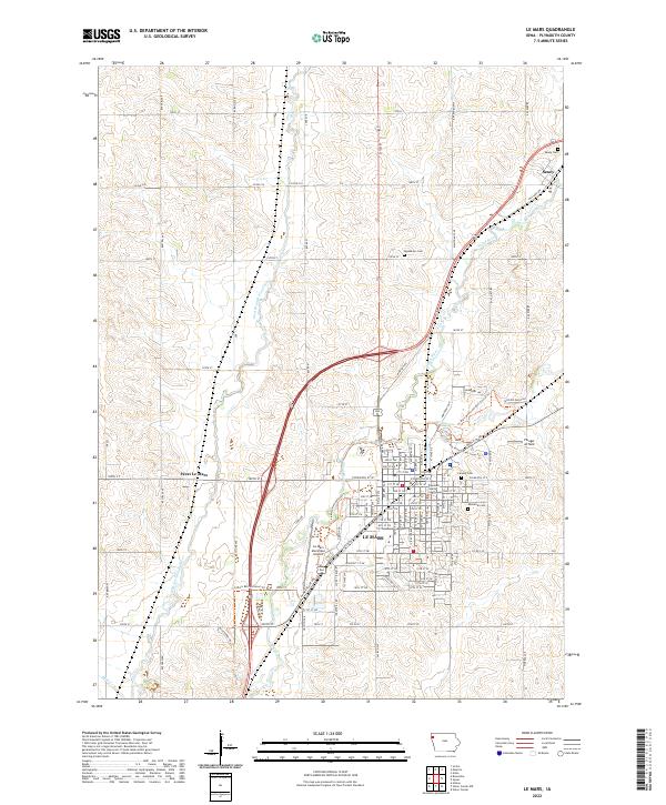 Le Mars, IA — USGS 7.5-minute topo (2022)