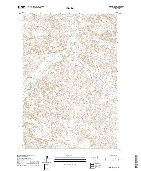 Badbaby Coulee, MT — USGS 7.5-minute topo (2024)
