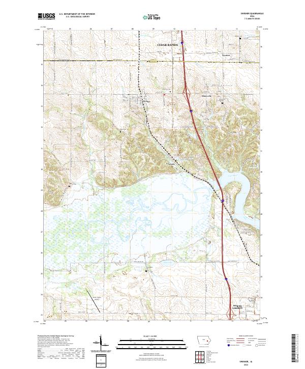 Swisher, IA — USGS 7.5-minute topo (2022)