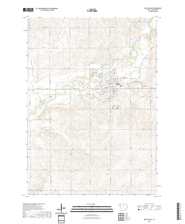 Rock Valley, IA — USGS 7.5-minute topo (2022)