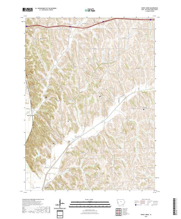 Honey Creek, IA — USGS 7.5-minute topo (2022)