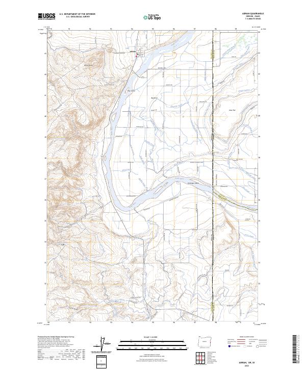Adrian, OR-ID — USGS 7.5-minute topo (2023)