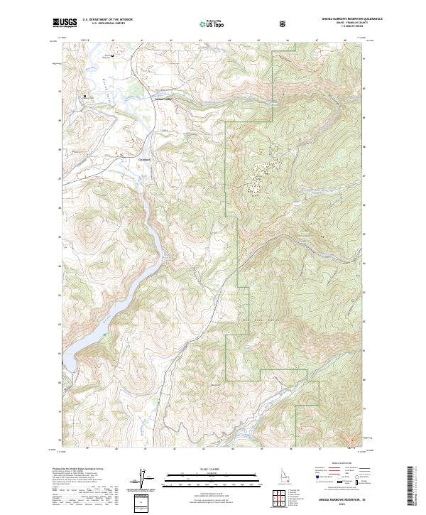 Oneida Narrows Reservoir, ID — USGS 7.5-minute topo (2023)