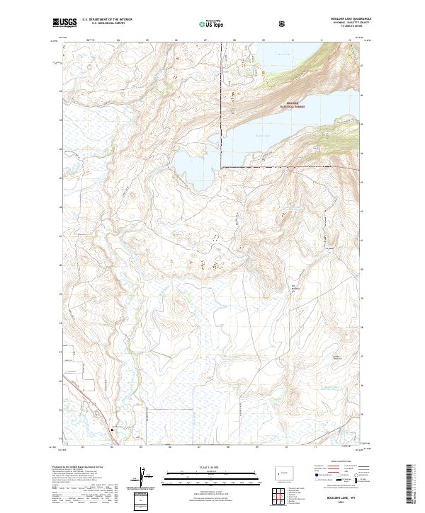 Boulder Lake, WY — USGS 7.5-minute topo (2021)