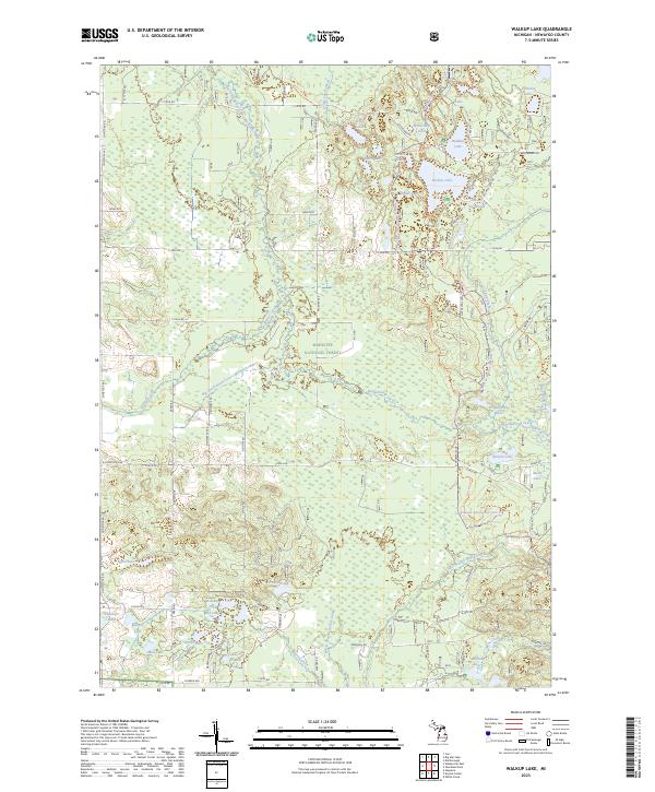 Walkup Lake, MI — USGS 7.5-minute topo (2023)
