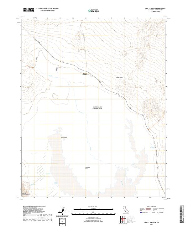 Beatty Junction, CA — USGS 7.5-minute topo (2021)
