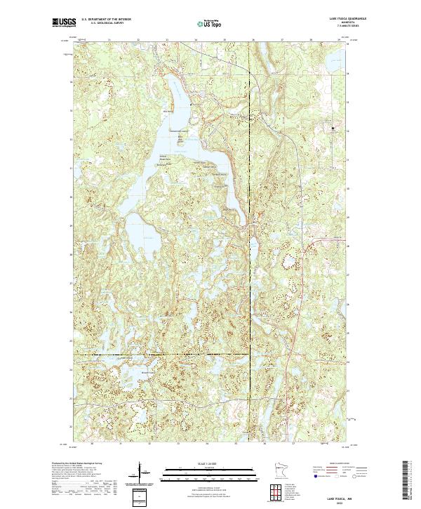 Lake Itasca, MN — USGS 7.5-minute topo (2022)
