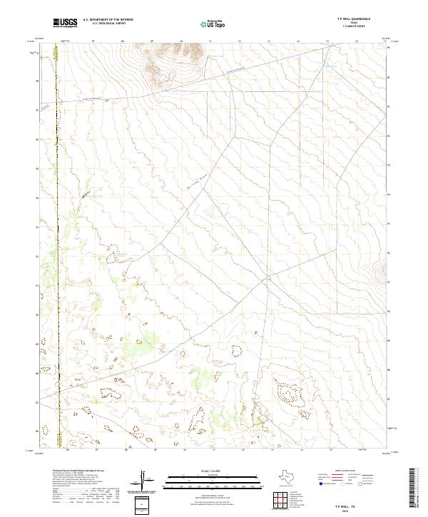 T P Well, TX — USGS 7.5-minute topo (2022)