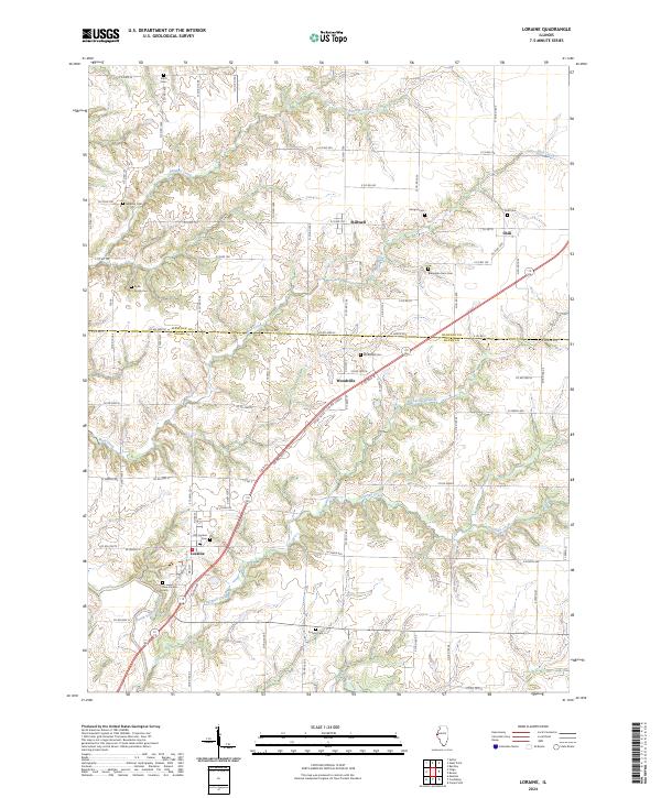 Loraine, IL — USGS 7.5-minute topo (2024)