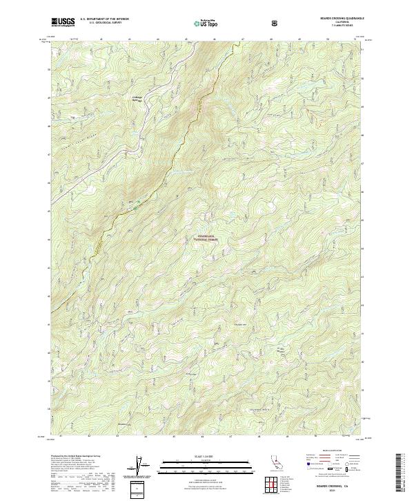 Boards Crossing, CA — USGS 7.5-minute topo (2021)
