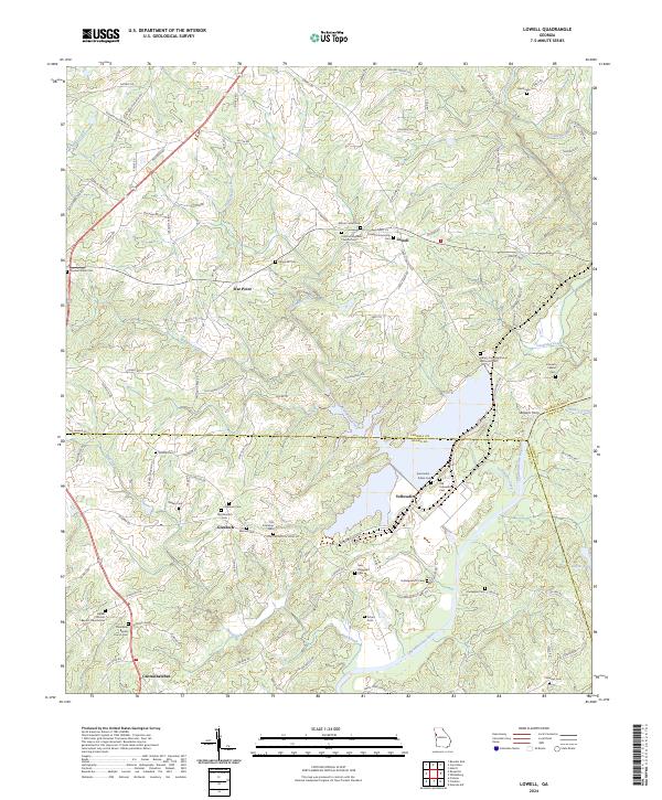 Lowell, GA — USGS 7.5-minute topo (2024)