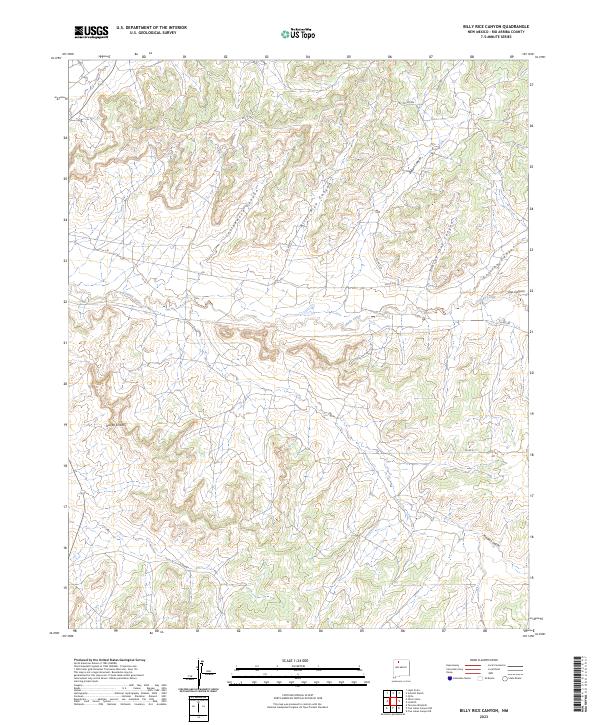 Billy Rice Canyon, NM — USGS 7.5-minute topo (2023)