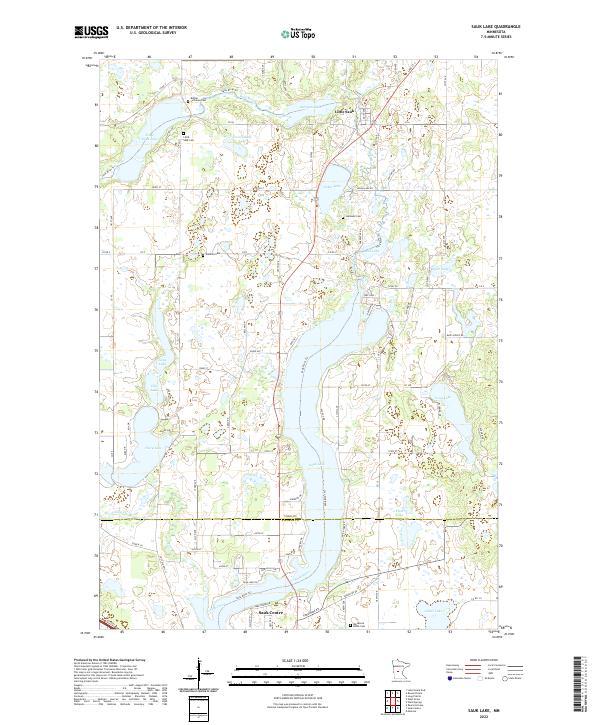 Sauk Lake, MN — USGS 7.5-minute topo (2022)