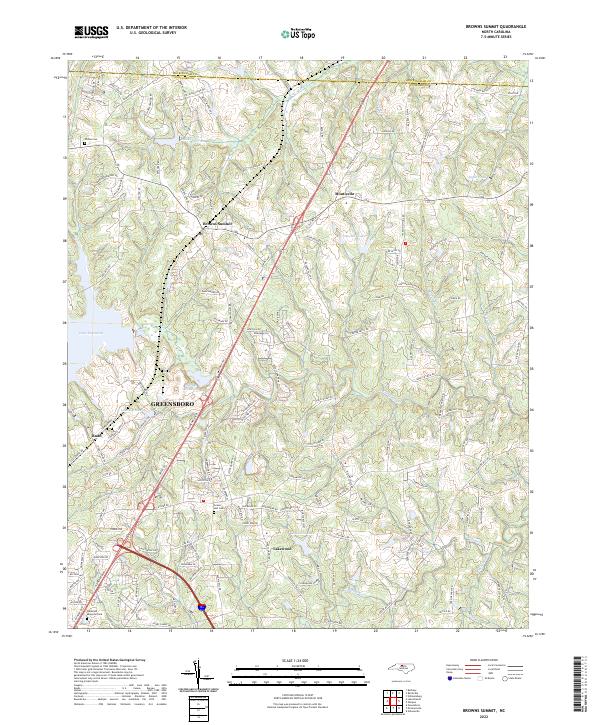 Browns Summit, NC — USGS 7.5-minute topo (2022)
