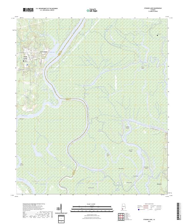Stiggins Lake, AL — USGS 7.5-minute topo (2024)