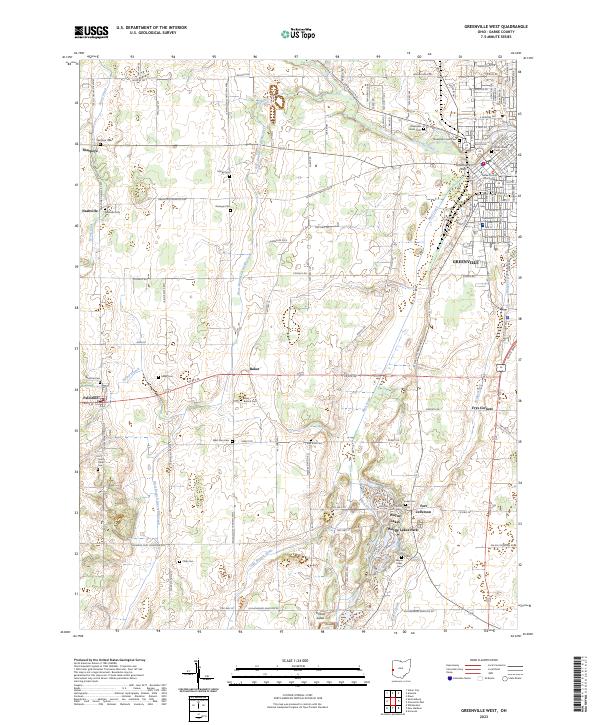Greenville West, OH — USGS 7.5-minute topo (2023)