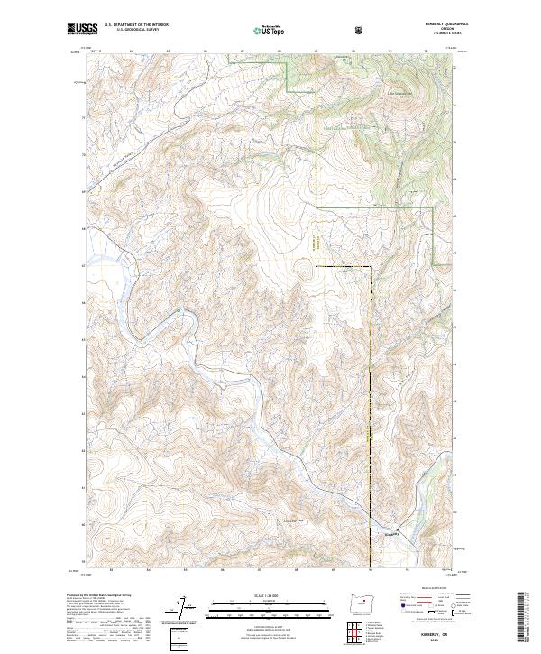 Kimberly, OR — USGS 7.5-minute topo (2023)