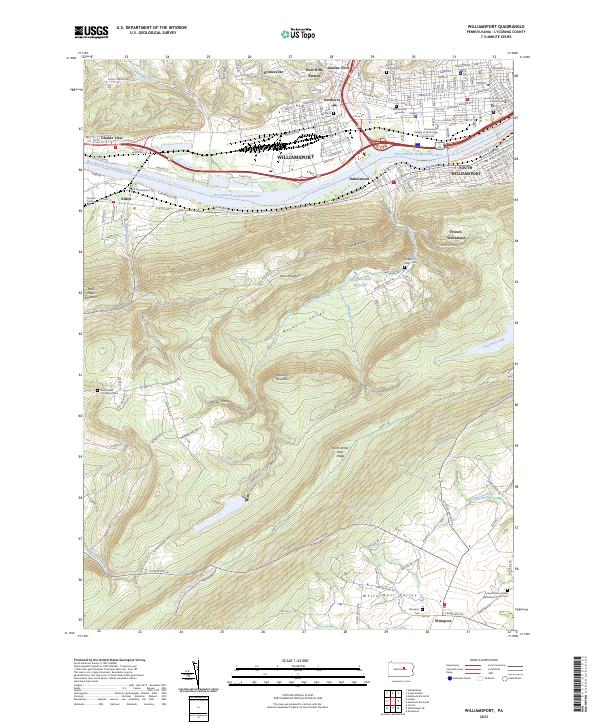 Williamsport, PA — USGS 7.5-minute topo (2023)