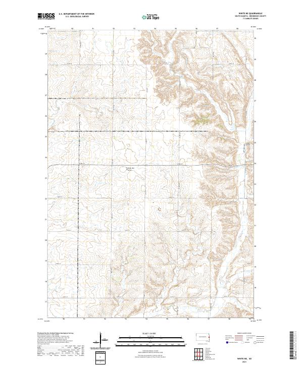 White NE, SD — USGS 7.5-minute topo (2021)