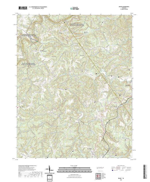 Rugby, TN — USGS 7.5-minute topo (2022)