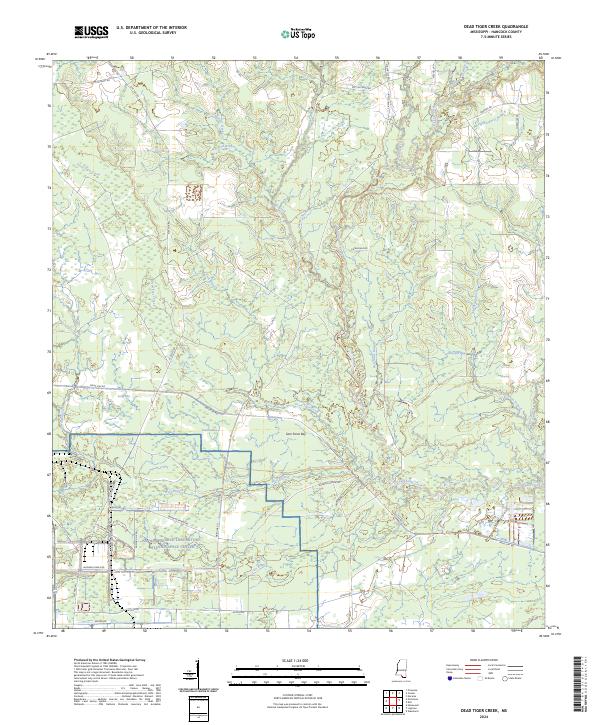 Dead Tiger Creek, MS — USGS 7.5-minute topo (2024)