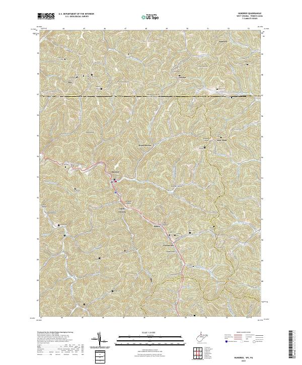 Hundred, WV-PA — USGS 7.5-minute topo (2023)