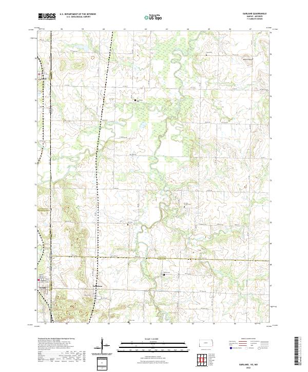 Garland, KS-MO — USGS 7.5-minute topo (2022)
