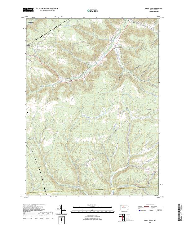Hazel Hurst, PA — USGS 7.5-minute topo (2023)