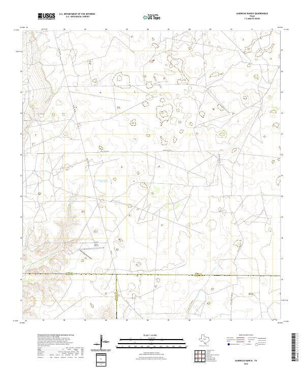 Albercas Ranch, TX — USGS 7.5-minute topo (2022)