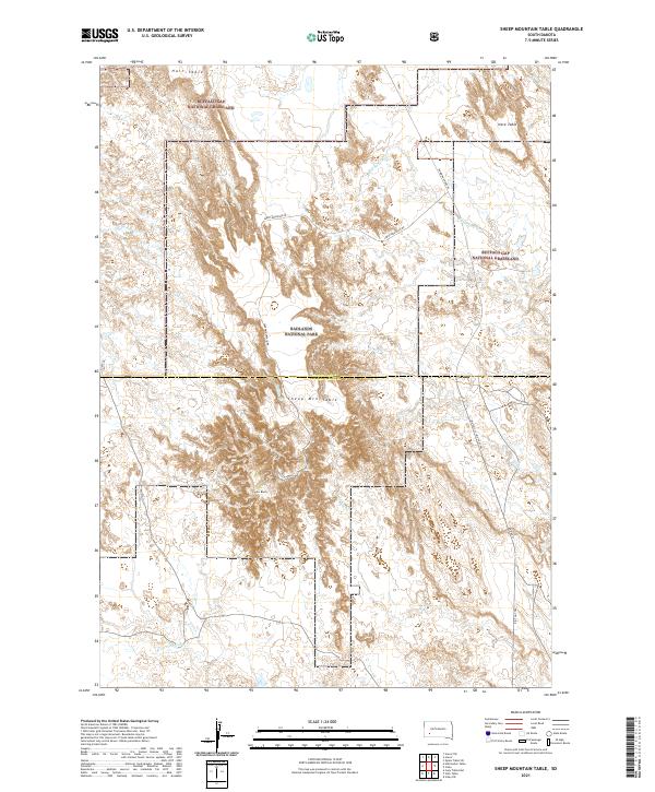 Sheep Mountain Table, SD — USGS 7.5-minute topo (2021)