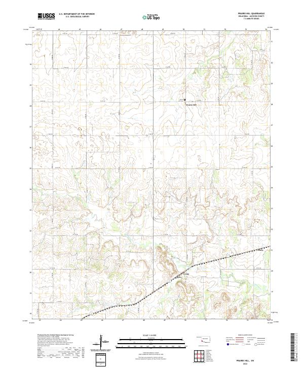 Prairie Hill, OK — USGS 7.5-minute topo (2022)