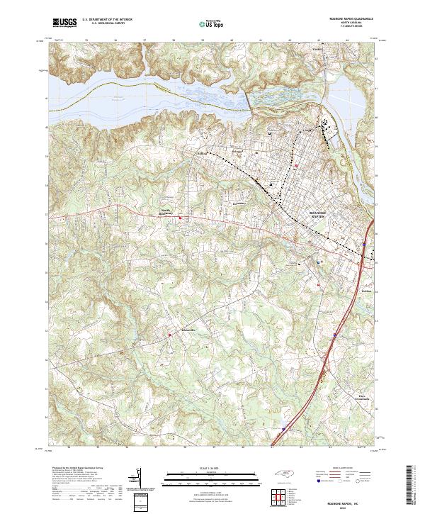 Roanoke Rapids, NC — USGS 7.5-minute topo (2022)
