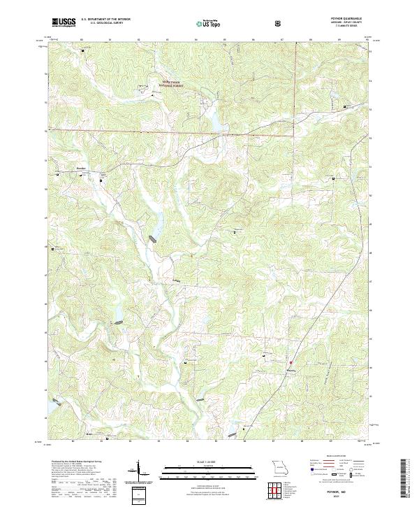 Poynor, MO — USGS 7.5-minute topo (2021)