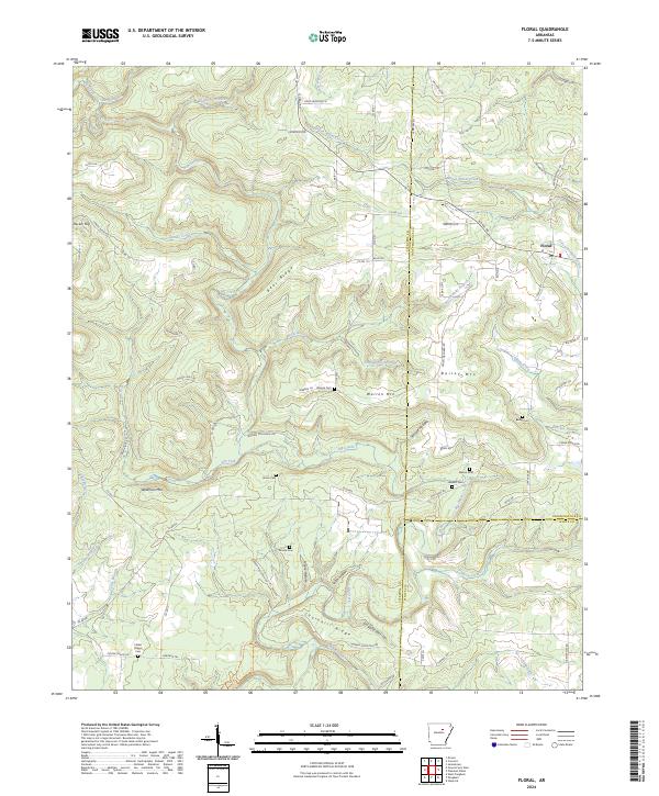 Floral, AR — USGS 7.5-minute topo (2024)