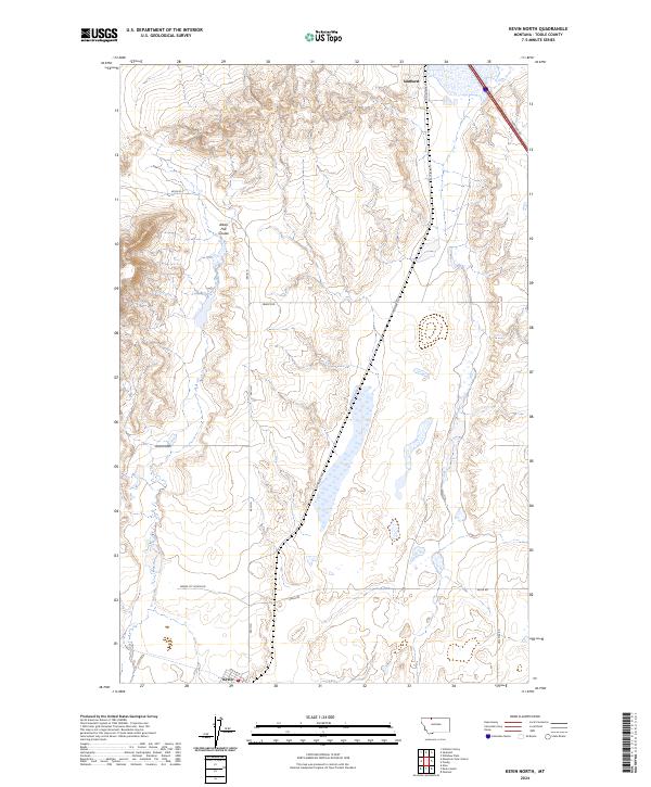 Kevin North, MT — USGS 7.5-minute topo (2024)